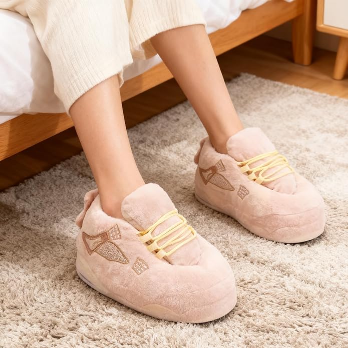 AJ 4 Plush House Slippers - Virgil Pink - Wholesale