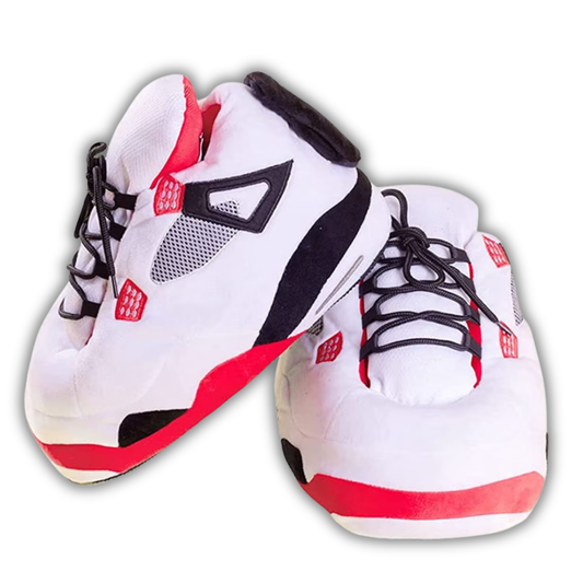 AJ 4 Plush House Slippers - White