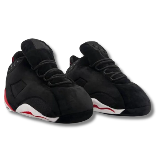 AJ 6 Plush House Slippers - Black