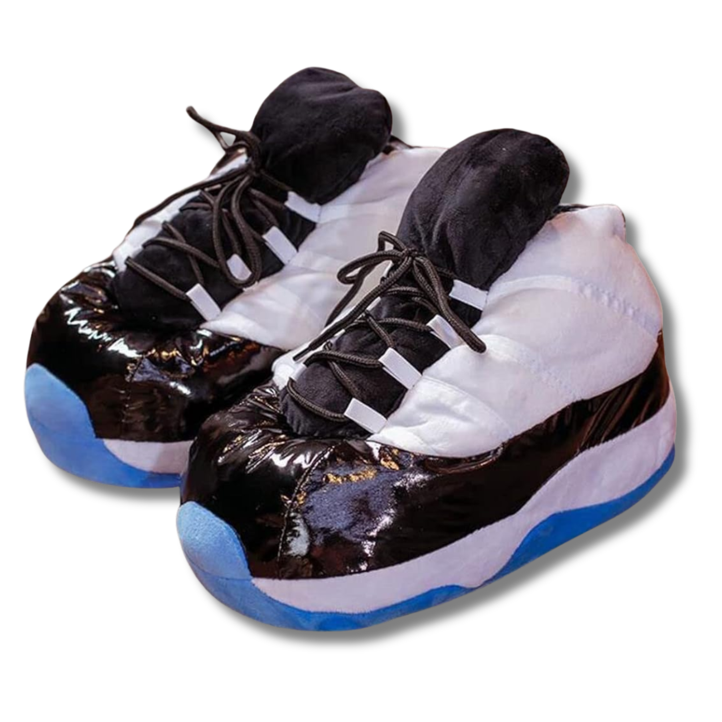 AJ 11 Plush House Slippers - White/Black