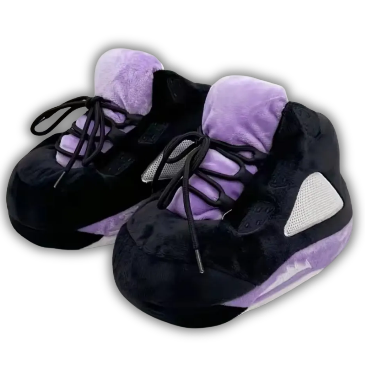 AJ 5 Plush House Slippers - Black/Purple