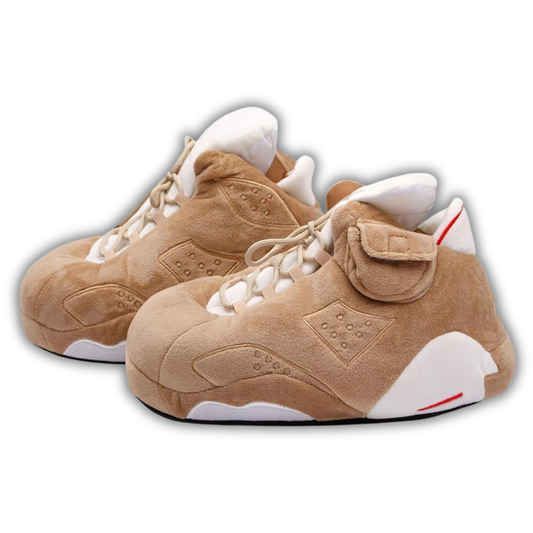 AJ 6 Plush House Slippers - Carmel