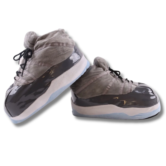 AJ 11 Plush House Slippers - Grey/Blue